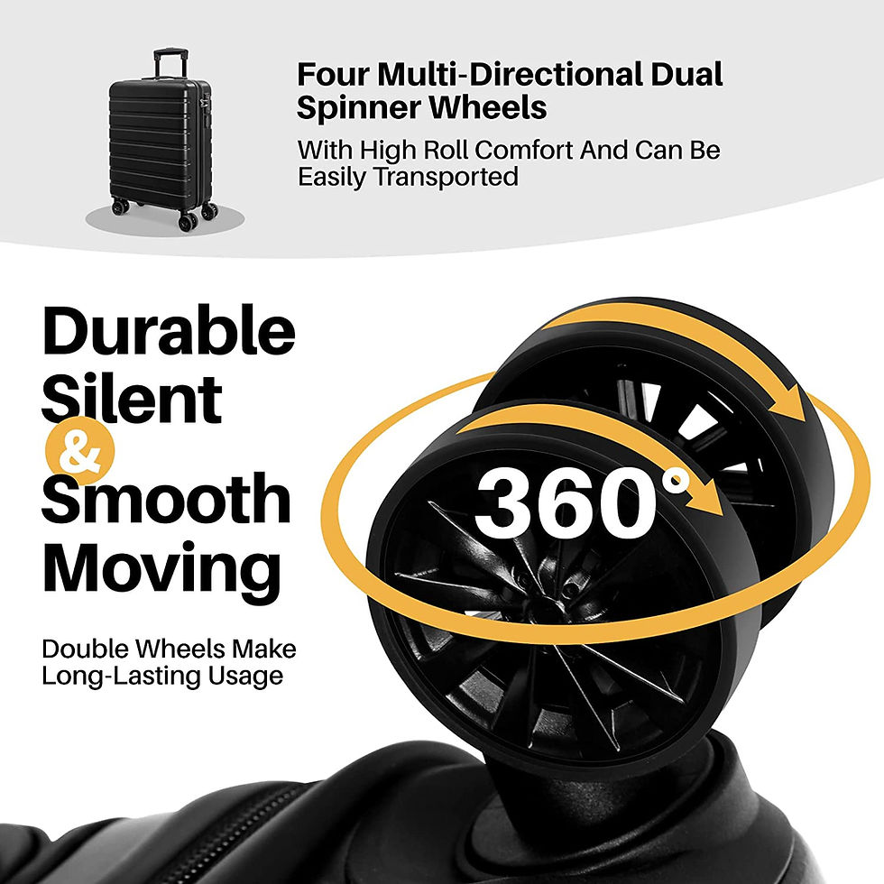 Thumbnail: AnyZip Carry On Luggage 21" Hardside PC ABS Lightweight USB Suitcase with Wheel
