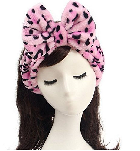 Thumbnail: Shintop Makeup Headband Soft Carol Fleece Spa Headband with Cute Bow Elastic He