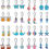 Thumbnail: Aganippe 12/16/18 Pairs Hypoallergenic Acrylic Dangle Hoop Earrings Cute Multip
