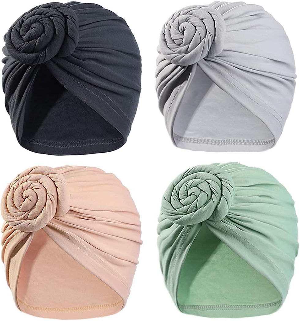 Thumbnail: Stretch Turban Hats for Women - African Knot Headwraps Soft Pre Tied Bonnet Hai