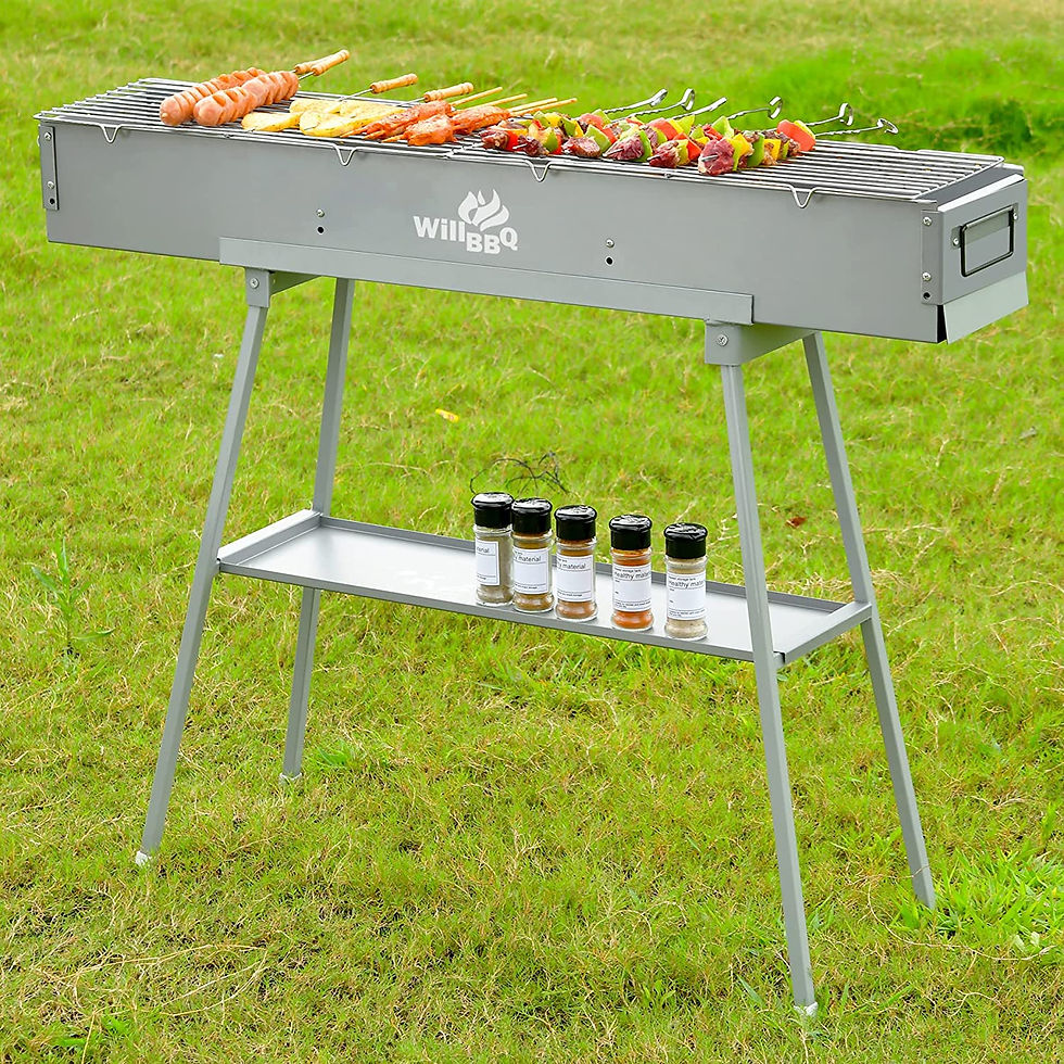 Thumbnail: WILLBBQ Commercial Quality Portable Charcoal Grills Multiple Size Hibachi BBQ L
