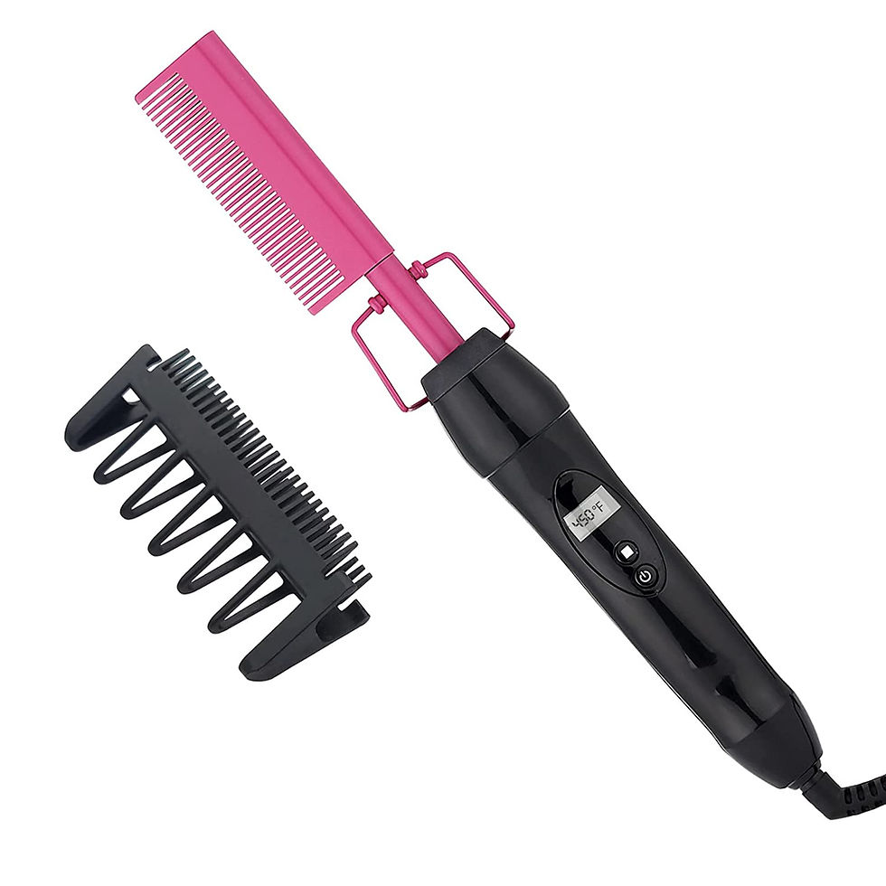Thumbnail: Homfu Electric Hot Comb Hair Straightener Heat Pressing Comb Ceramic Curling Fl