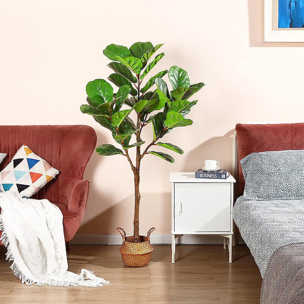 Thumbnail: SOGUYI 5ft Artificial Fiddle Leaf Fig Tree, Fake Potted Ficus Lyrata Plants wit
