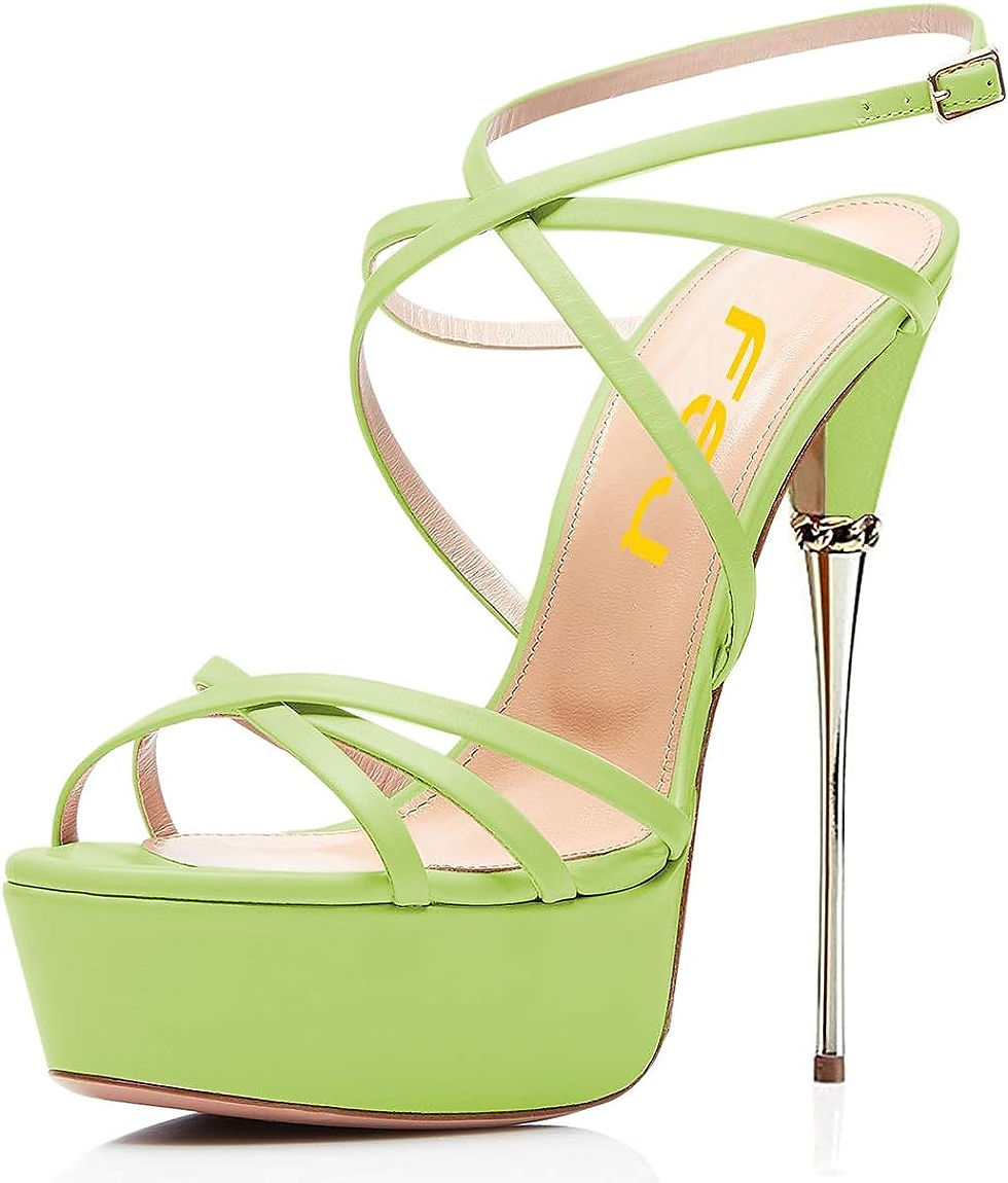 Thumbnail: FSJ Women Sexy Strappy Open Toe Platform Sandals Ankle Strap High Stiletto Heel
