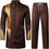 Thumbnail: LucMatton Men's 2 Piece Outfit Long Sleeve Button up Shirt and Pants Traditiona