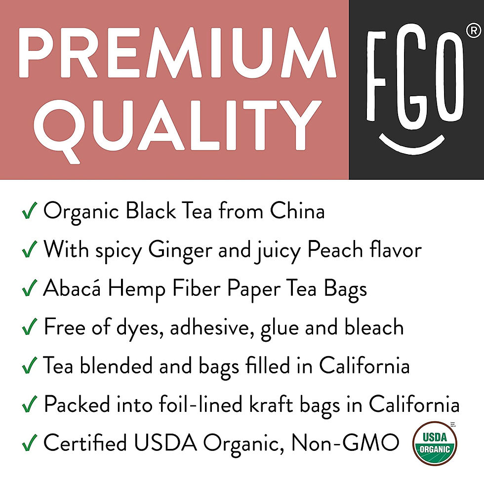 Thumbnail: Organic Ginger Peach Black Tea Bags | 100 Tea Bags | Eco-Conscious Tea Bags in 