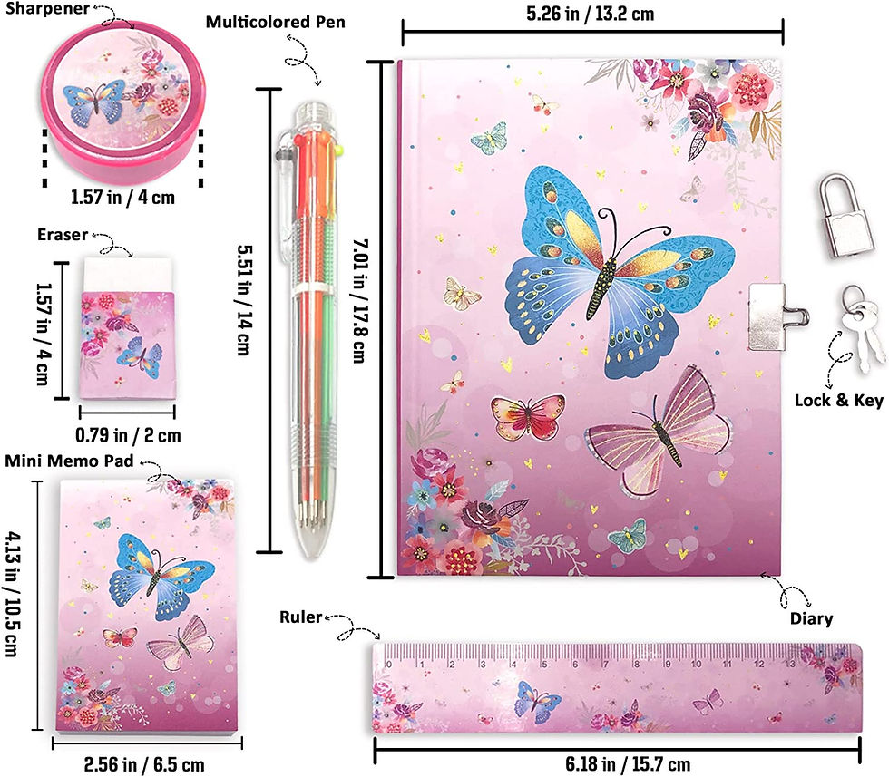 Thumbnail: Boys Diary with Lock, Kids Journal Stationary Set for Pre School Teen Learning 