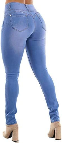 Thumbnail: Moda Xpress High Waisted Butt Lifting Jeans for Women - Colombian Skinny Jeans 