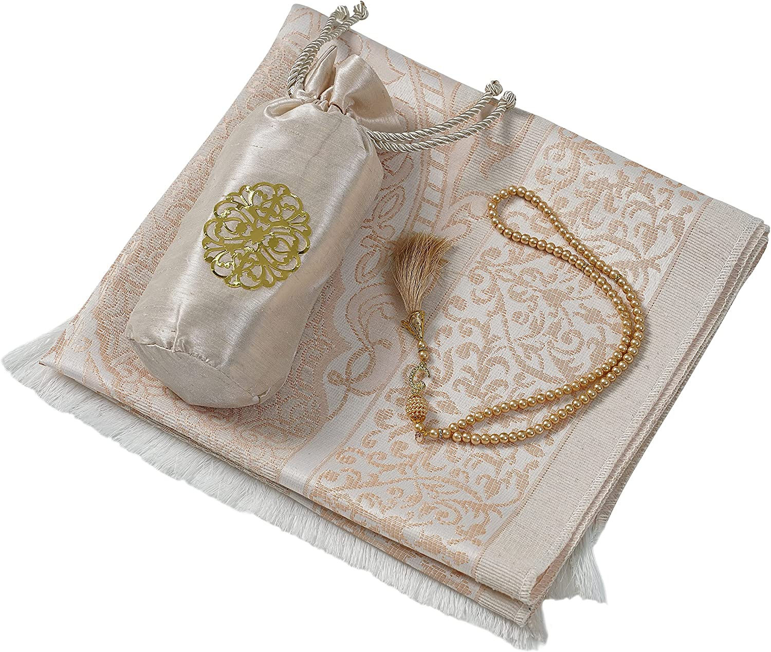 SAQENZA Prayer Rug - Muslim Prayer Rug - Prayer Mat Travel Bag and Prayer Beads