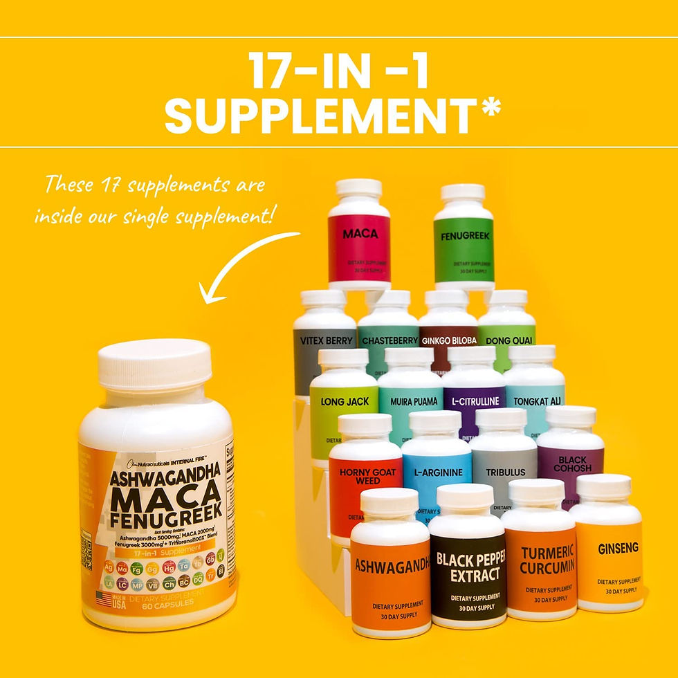 Thumbnail: Ashwagandha 5000mg Maca Root 2000mg Fenugreek 3000mg Supplement with Tongkat Al