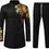 Thumbnail: LucMatton Men's 2 Piece Outfit Long Sleeve Button up Shirt and Pants Traditiona