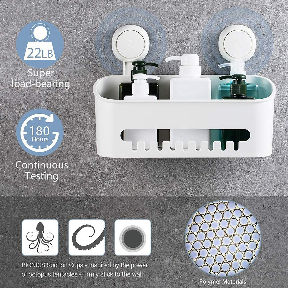 Thumbnail: ilikable Vacuum Shower Caddy Suction Cup No-Drilling Removable Waterproof Bathr