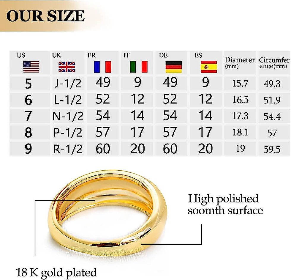Thumbnail: WFYOU 8PCS 18K Gold Plated Chunky Rings for Women Girls Thick Dome Chunky Gold 