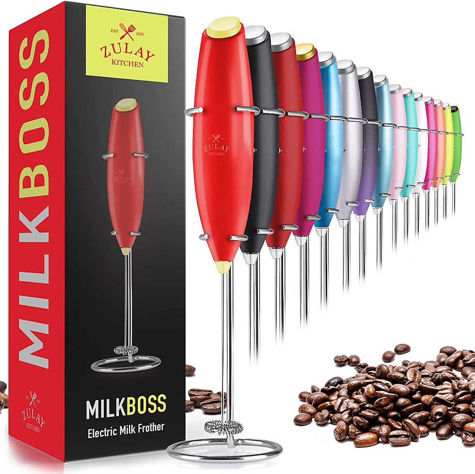 Thumbnail: Zulay Powerful Milk Frother Handheld Foam Maker for Lattes - Whisk Drink Mixer 