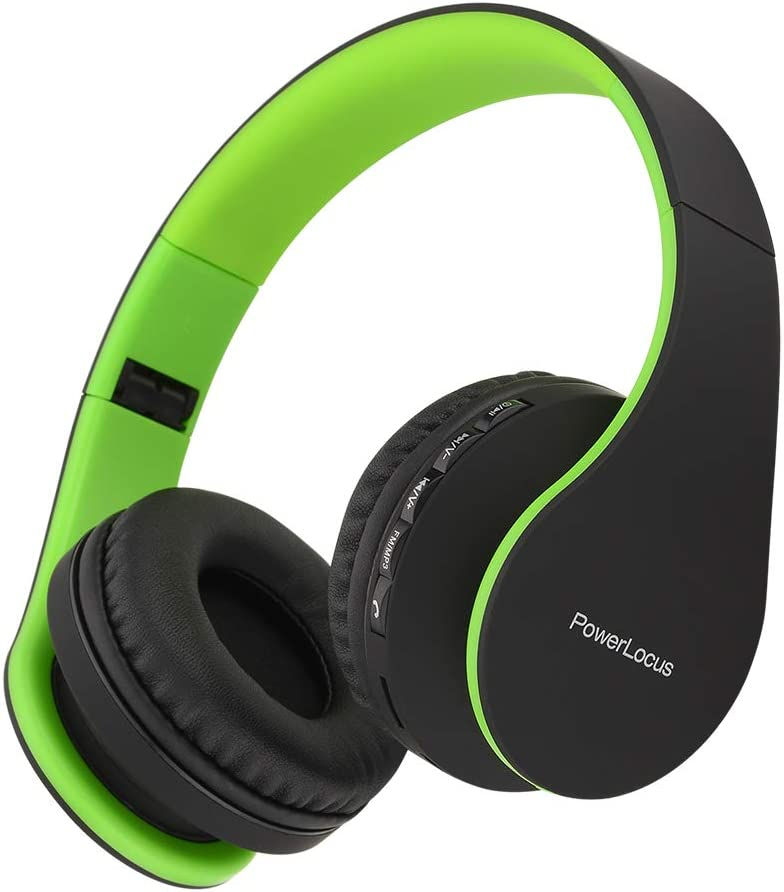 Thumbnail: PowerLocus Wireless Bluetooth Over-Ear Stereo Foldable Headphones, Wired Headse