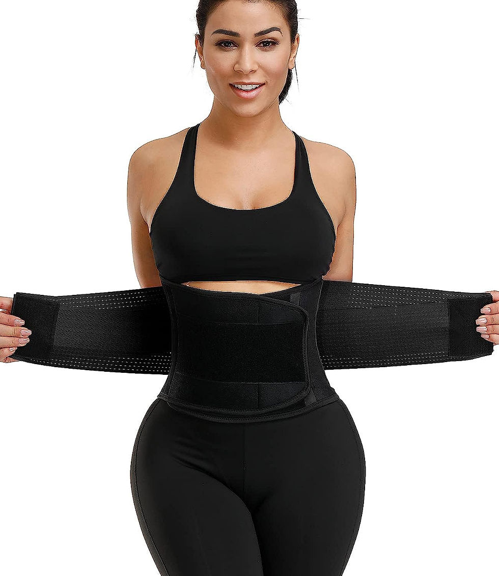 Thumbnail: KOOCHY Waist Trainer for Women - Waist Trimmer Back Support Belt Sweat Wrap for