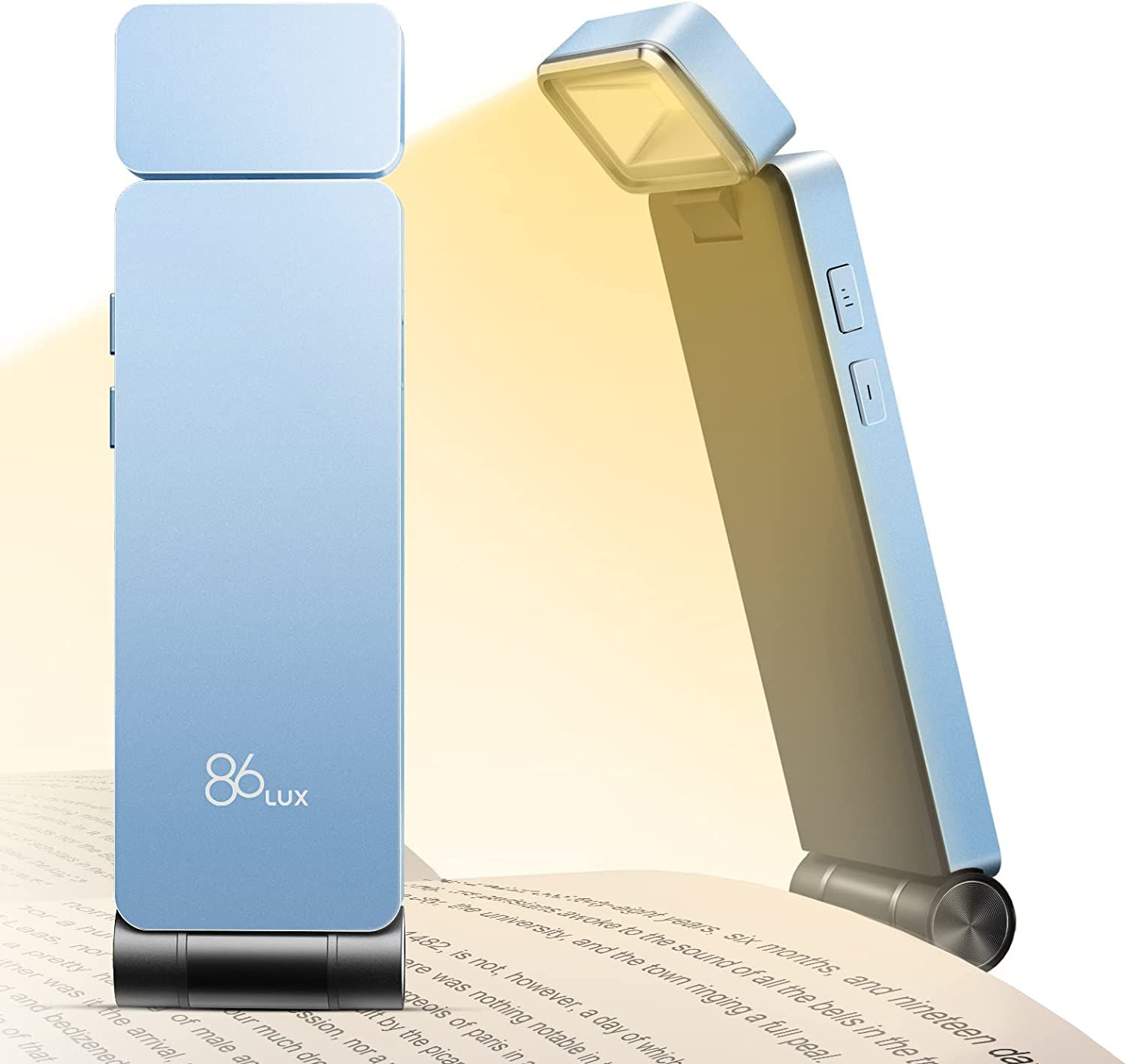 86lux Reading Light, Rechargeable Book Light for Reading in Bed, Ultralight Cli