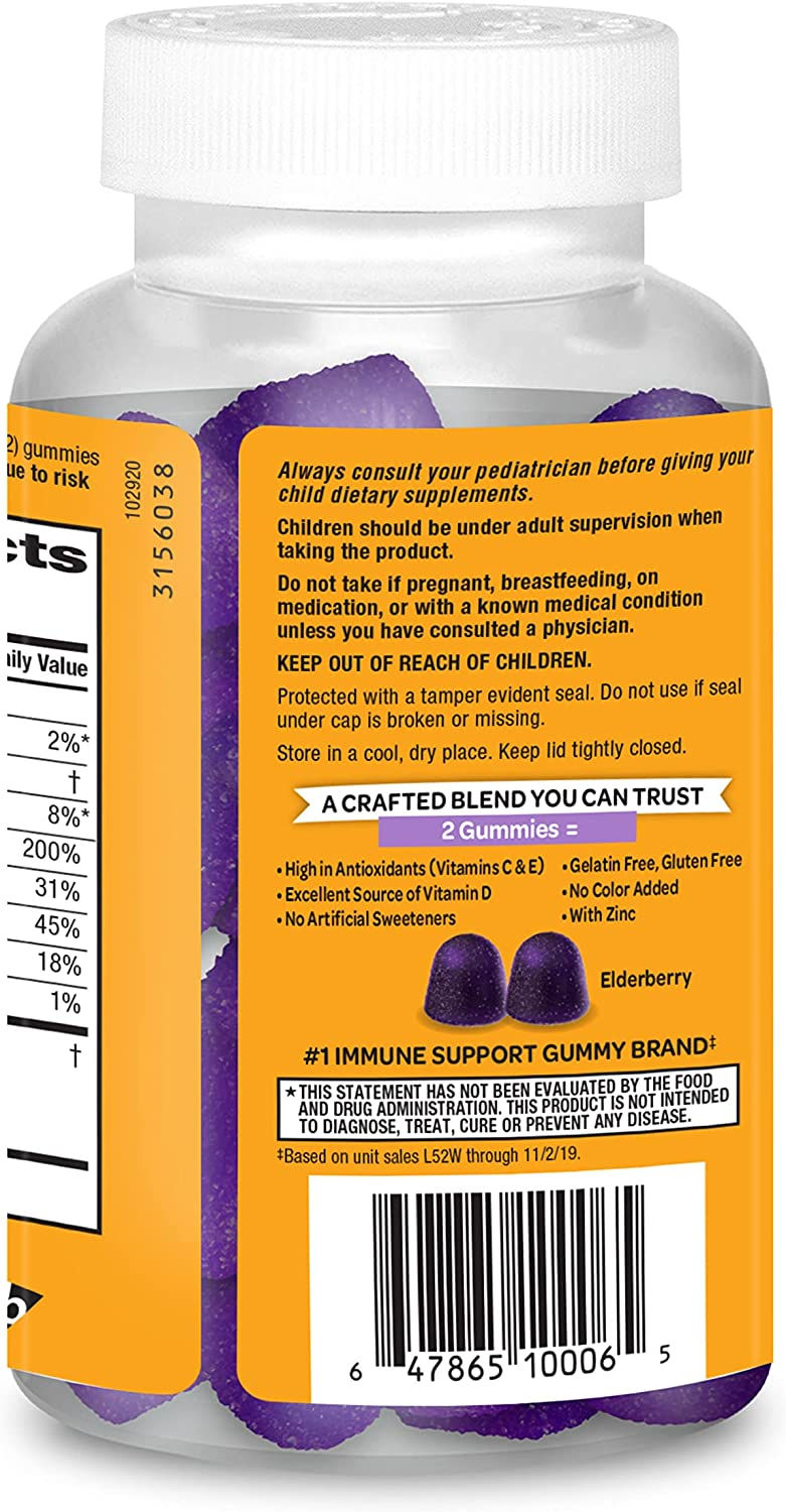 Thumbnail: Airborne Elderberry + Zinc & Vitamin C Gummies For Adults, Immune Support Vitam