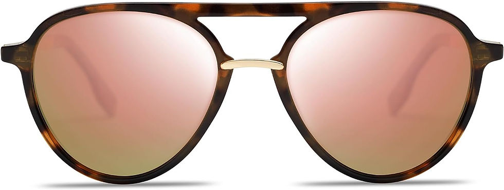 Thumbnail: SOJOS Retro Aviator Polarized Sunglasses for Women Men Double Bridge Ladies Sha