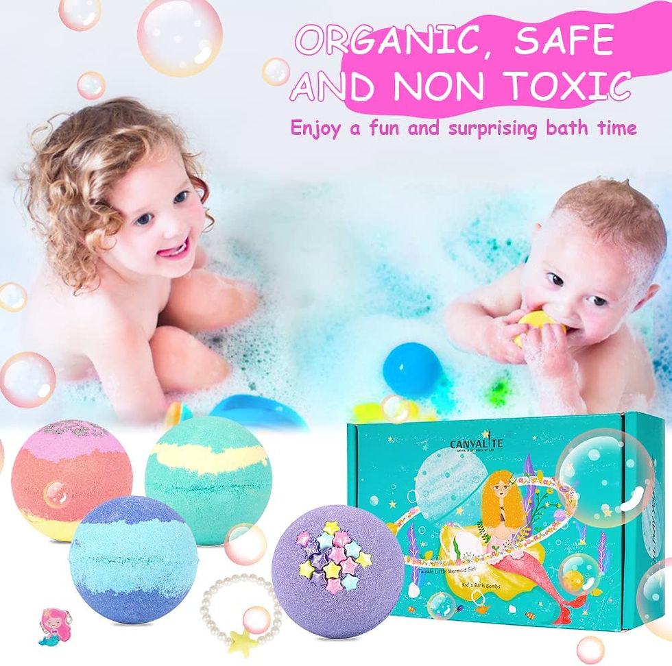 Thumbnail: Canvalite Kids Bath Bombs with Surprise Inside 6 Pcs Handmade Bath Bombs Kits M