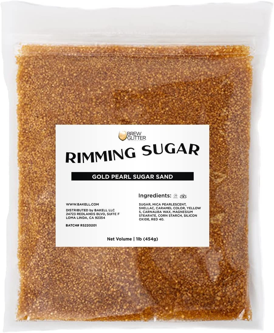 Thumbnail: BREW GLITTER Light Blue Pearl Cocktail Rimming Sugar, Drink Rimmer for Beverage
