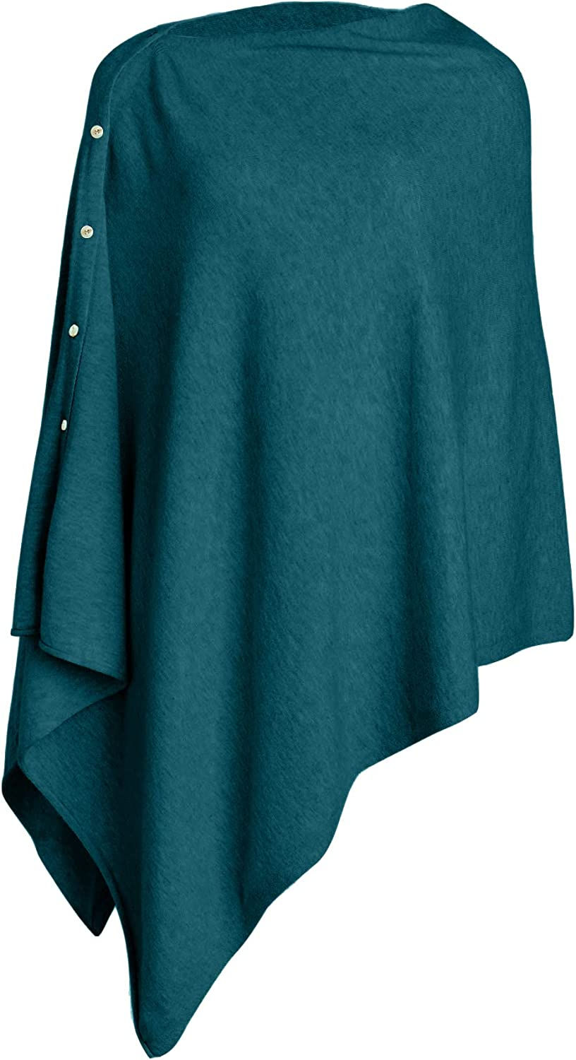 Thumbnail: PULI Women's Versatile Knitted Scarf Poncho Sweater with Buttons Light Weight S