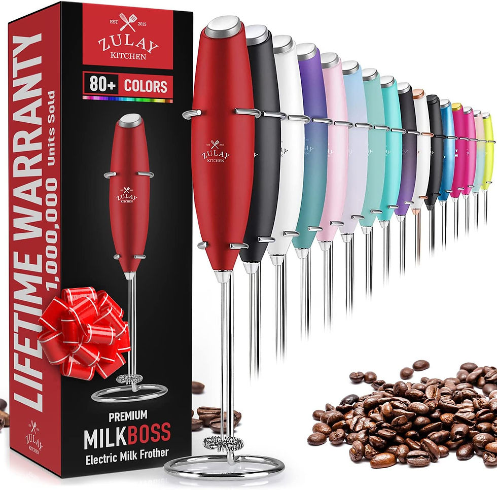 Thumbnail: Zulay Powerful Milk Frother Handheld Foam Maker for Lattes - Whisk Drink Mixer 