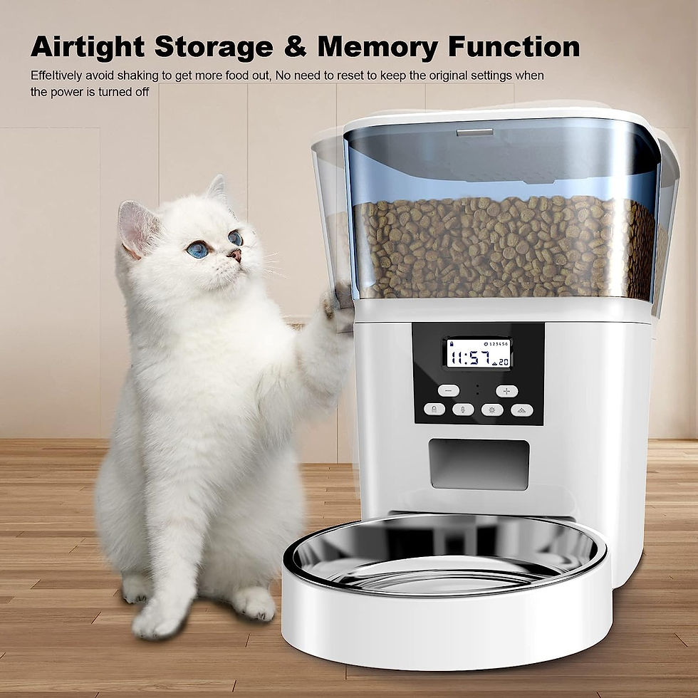 Thumbnail: Tomxcute Automatic Cat Feeders,Cat Dry Food Dispenser for Cat Small Dog,4L Time