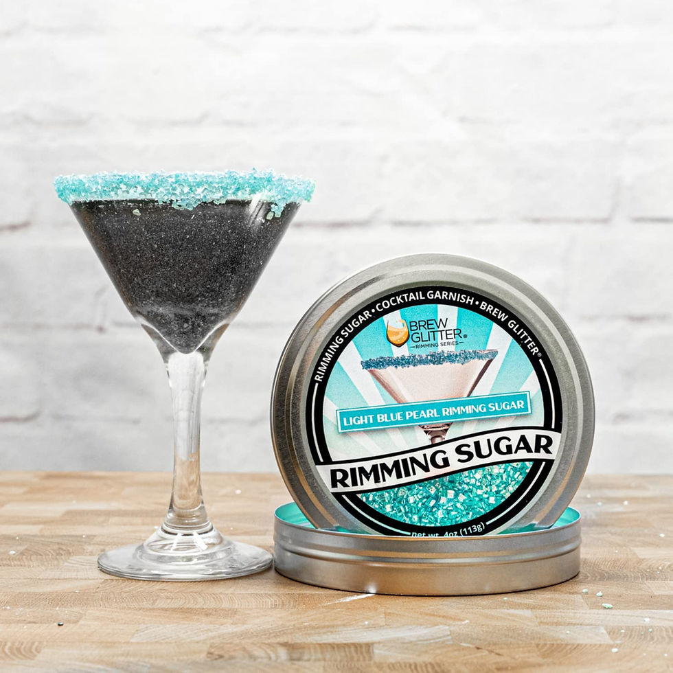 Thumbnail: BREW GLITTER Light Blue Pearl Cocktail Rimming Sugar, Drink Rimmer for Beverage