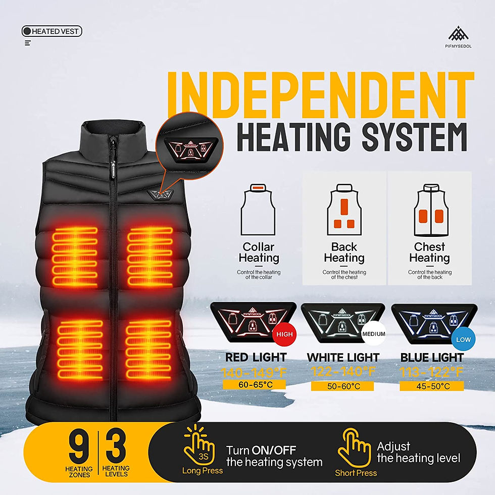 Thumbnail: PIFMYSEDOL Heated Vest for Women with Battery Pack, Lightweight Rechargeable El