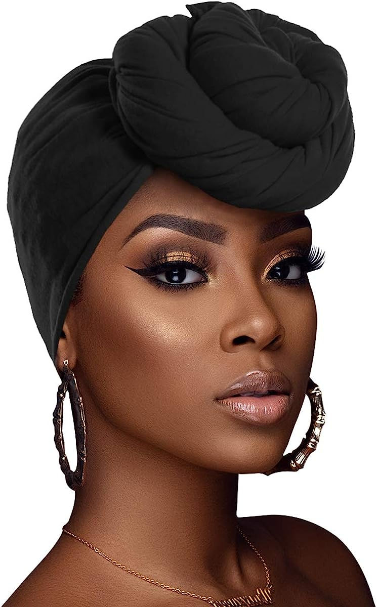 Thumbnail: ACRABROS Stretch Jersey Turban Head Wrap, Urban Hair Wrap Scarf, Ultra Soft Ext