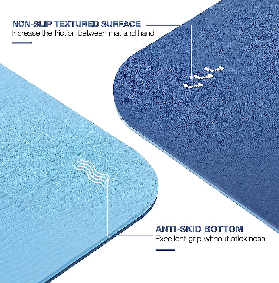 Thumbnail: Large Yoga Mat for Men and Women - 6'x4'x6mm, Extra Wide TPE Fitness Mat for Ho