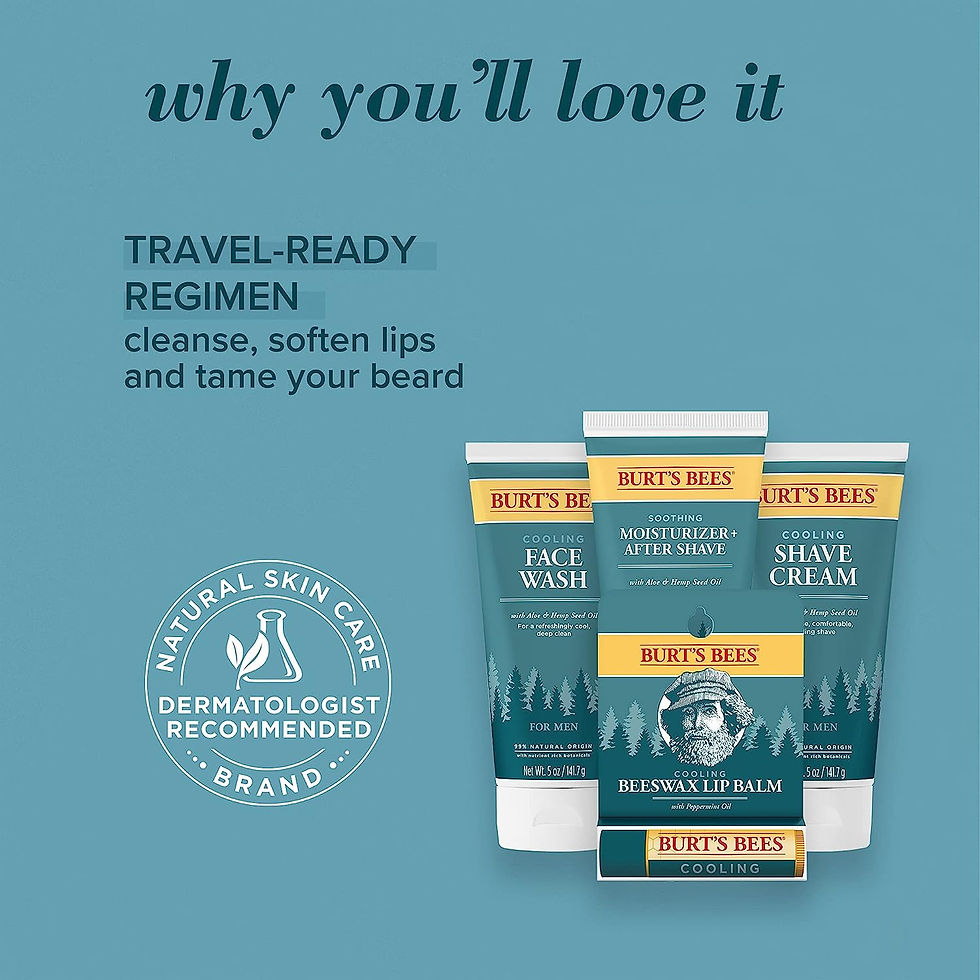Thumbnail: Burt's Bees Gifts, 4 Products for Men, Grooming Essentials Kit - Cooling Face W