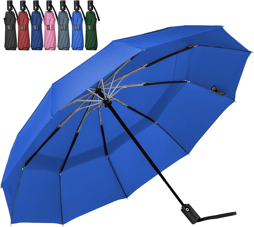 Thumbnail: LANBRELLA Umbrella Windproof Travel Umbrella Compact Folding Reverse Umbrella