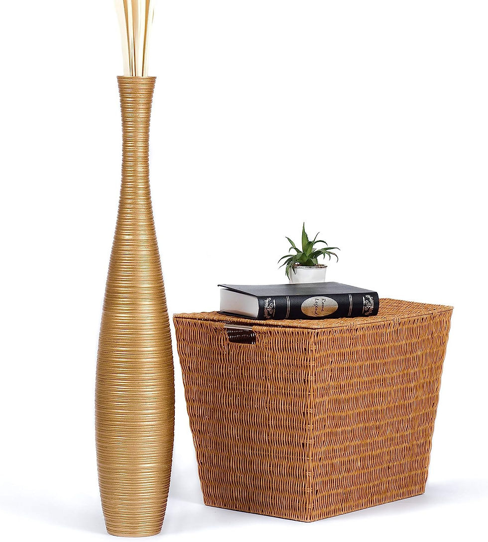 Thumbnail: LEEWADEE Large Floor Vase – Handmade Flower Holder Made of Wood, Sophisticate