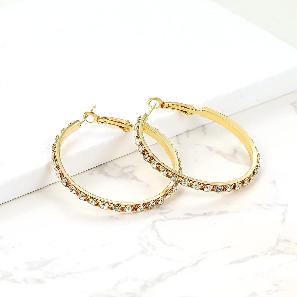 Thumbnail: 36 Pairs Gold Hoop Earrings Set for Women Girls Multipack, Hypoallergenic Chunk