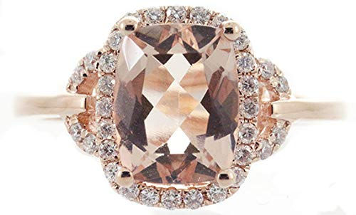 Thumbnail: Gin and Grace 14K Rose Gold Genuine Morganite Ring with Diamonds for women | Et