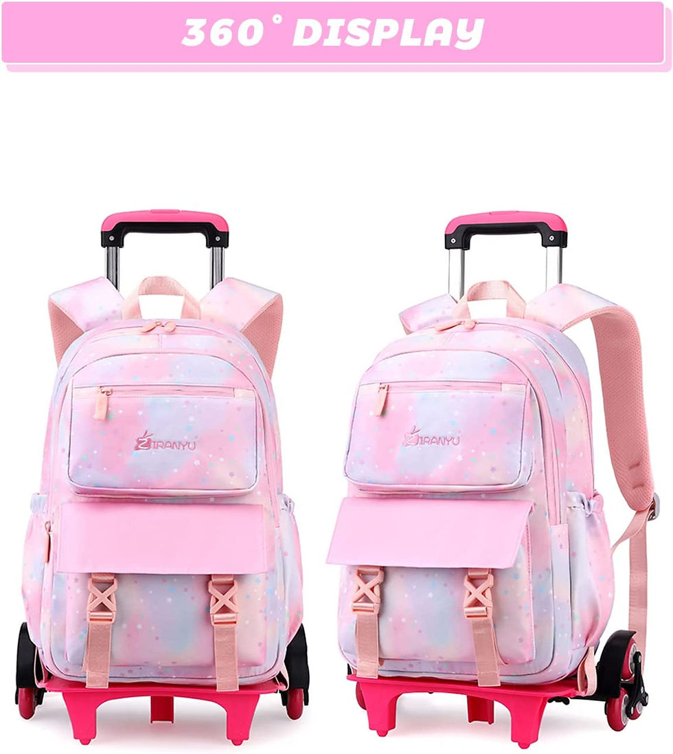 Thumbnail: Tanou Rolling Backpack, Lightweight Backpacks with Wheels for Girls, 2023 Kids 