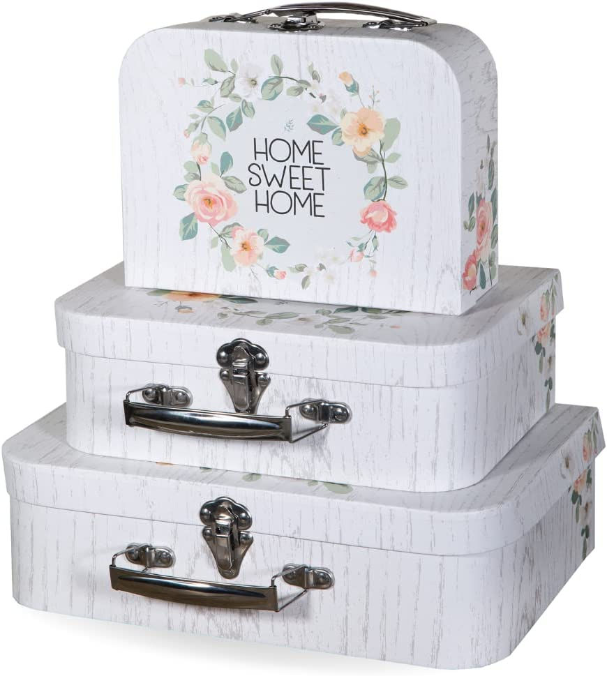 Thumbnail: Luggage Décor: Set of 3 Paperboard Suitcases, Decorative Cardboard Storage Box