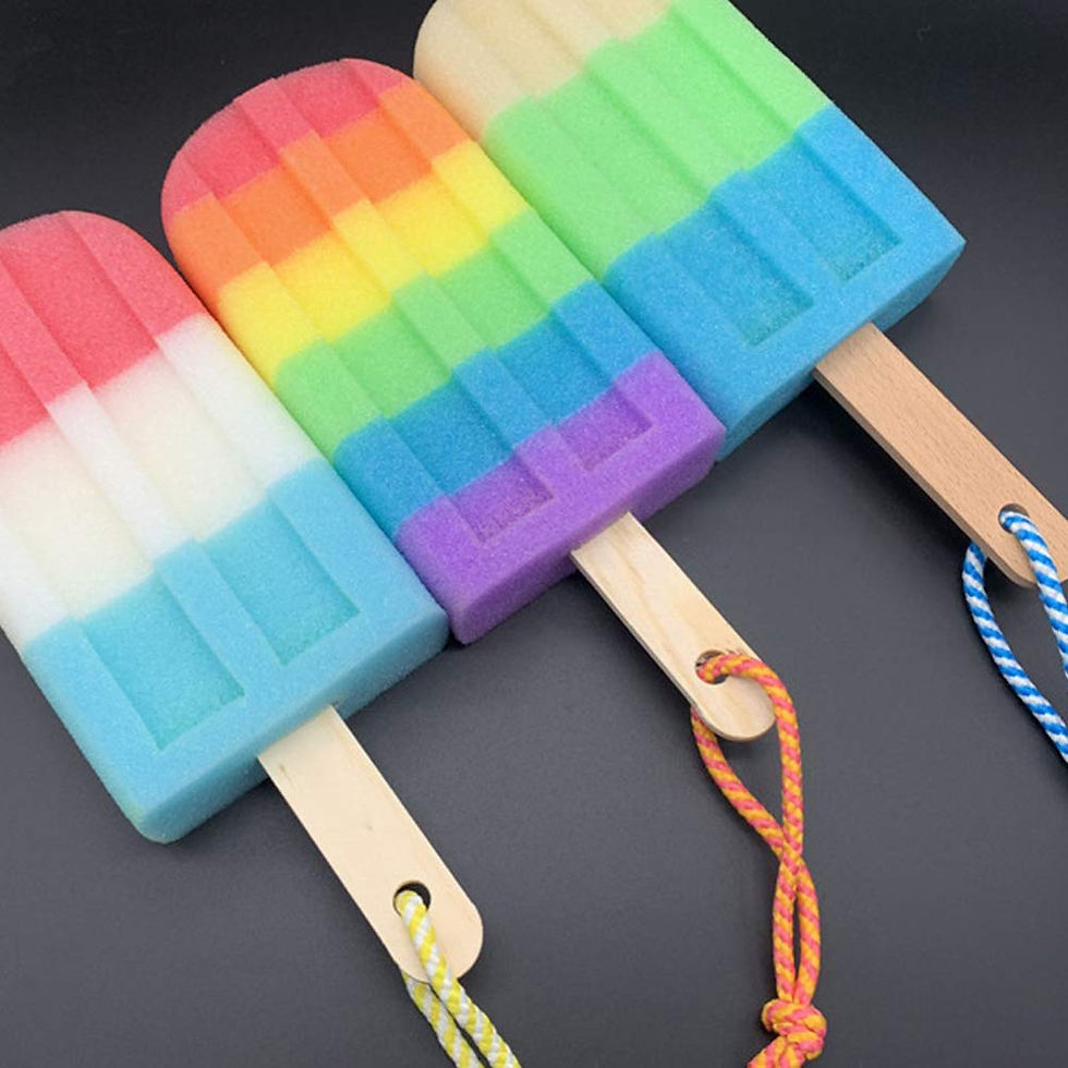 Thumbnail: Minkissy Kids Bath Sponge, 4pcs Ice Cream Shower Body Spongy Body Loofah Shower