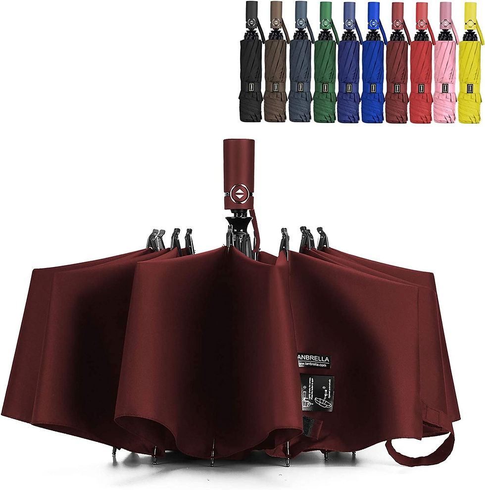 Thumbnail: LANBRELLA Umbrella Windproof Travel Umbrella Compact Folding Reverse Umbrella