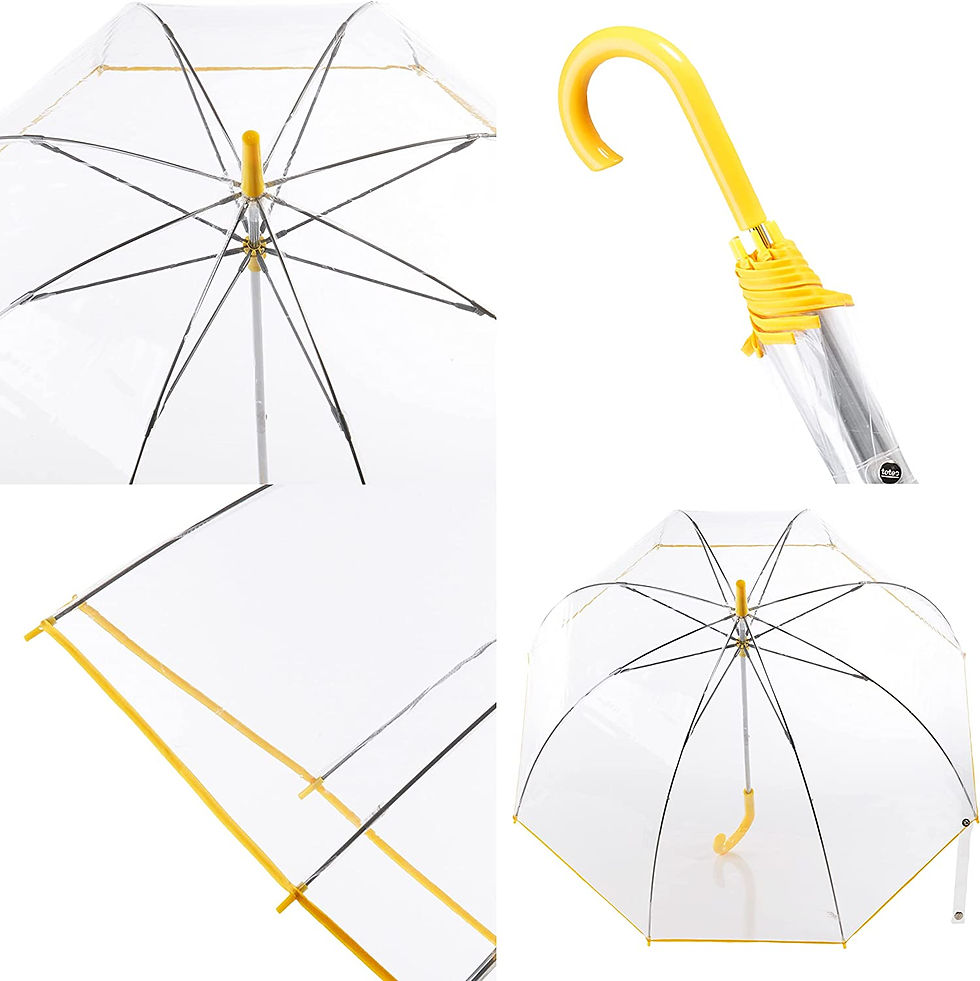 Thumbnail: totes Women's Clear Bubble Umbrella – Transparent Dome Coverage – Large Win
