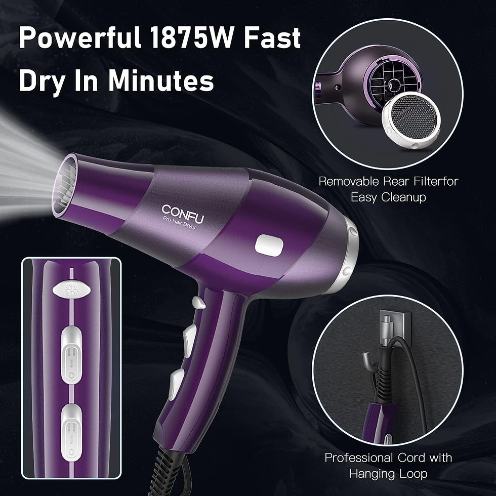 Thumbnail: Hair Dryer, CONFU Upgraded 2022 Powerful Professional Hair Dryer, 1875W Diffuse