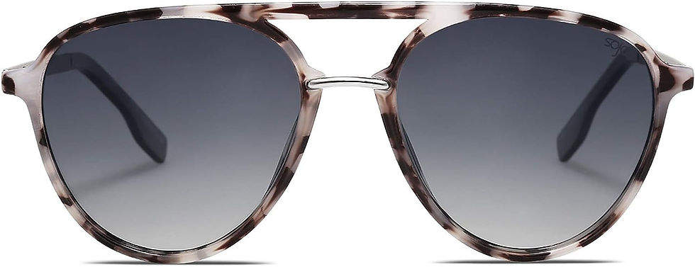 Thumbnail: SOJOS Retro Aviator Polarized Sunglasses for Women Men Double Bridge Ladies Sha