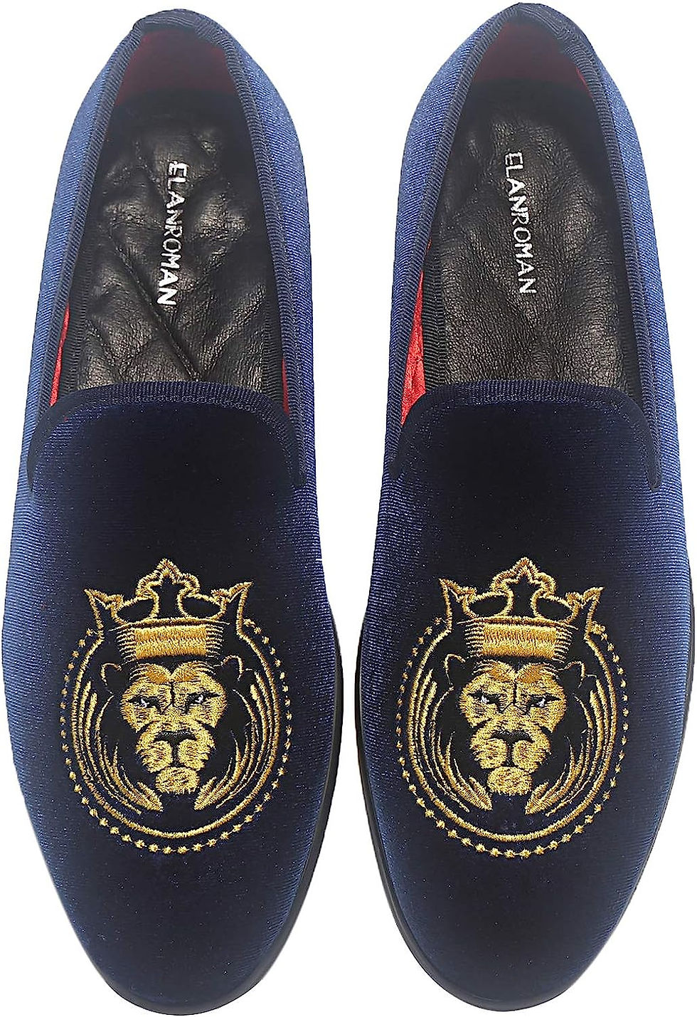 Thumbnail: ELANROMAN Loafers for Men Velvet Shoes of Fashion Embroidered 1.0 and 2.0 Party