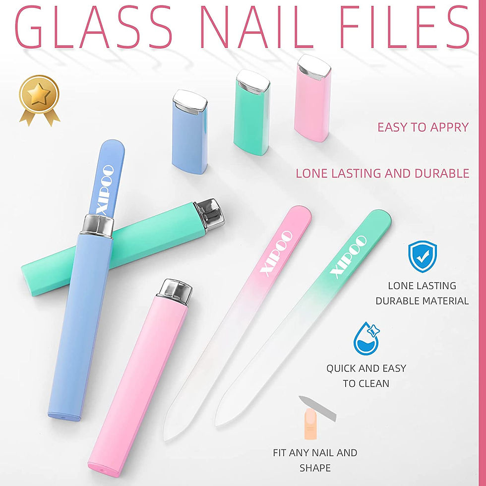 Thumbnail: Glass Nail File 3 Pack, Nail File, Glass Nail File with Case, Double Sided Etch