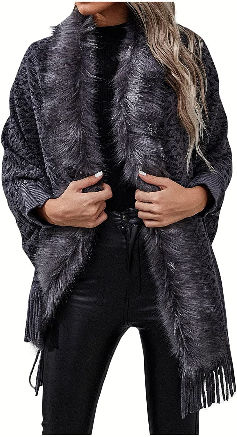 Thumbnail: UODSVP Women's Coat Fashion Temperament Casual Light Luxury Wool Collar Fringe 