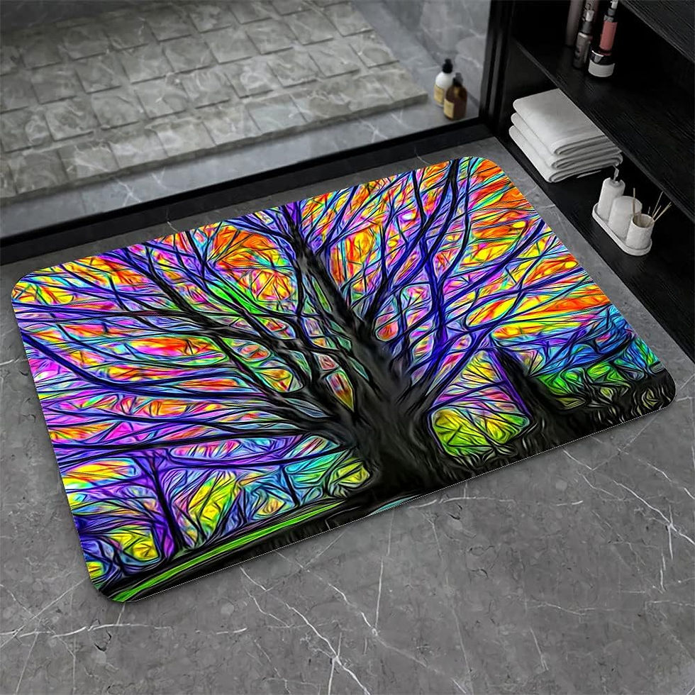 Thumbnail: SHENWSAN Diatomaceous Earth Bath mat ，Black Gold Shiny Marble Super Absorbent
