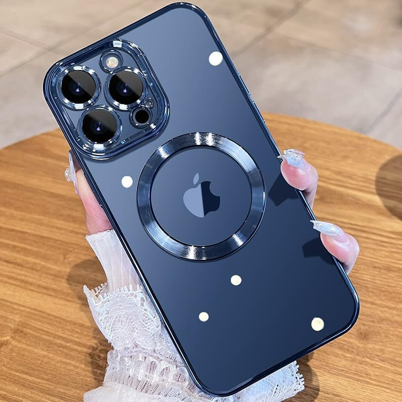 Thumbnail: JUESHITUO Magnetic Titanium Color for iPhone 15 Pro Case with Full Camera Prote