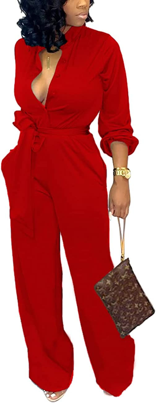Thumbnail: Women's Sexy Jumpsuits Elegant Long Sleeve Straight Long Pants Clubwear Rompers